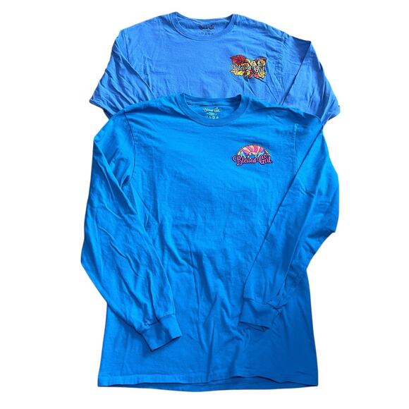 BLESSED GIRL Women's M Fall & Winter Blue Long Sleeve T-Shirt Lot of 2 PSALMS - Picture 1 of 9